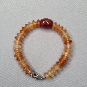 Agate rondelle bracelet